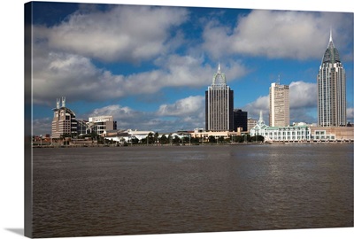 Skyscrapers at the waterfront, RSA Battle House Tower, Mobile River, Mobile, Alabama