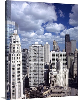 Skyscrapers in a city, Michigan Avenue, Chicago, Cook County, Illinois