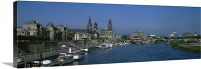 Tourboats in a river, Elbe River, Dresden, Germany