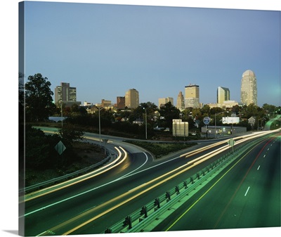 Traffic moving on a road, Winston-Salem, North America