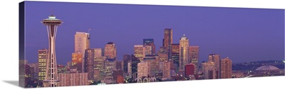 Washington, Seattle, cityscape at twilight