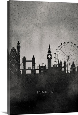 Black and White Minimalist London Skyline