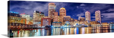 Boston City Skyline at Night