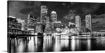 Boston City Skyline at Night