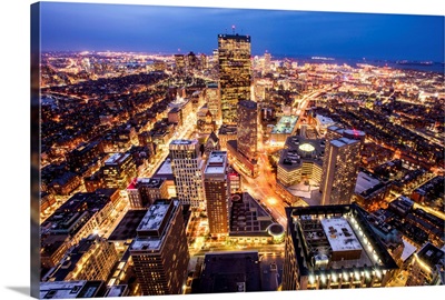 Boston Skyscrapers at Night