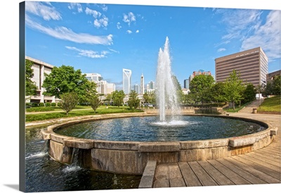 Charlotte Skyline and Fountain