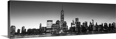 New York City Skyline in the Evening, Black and White