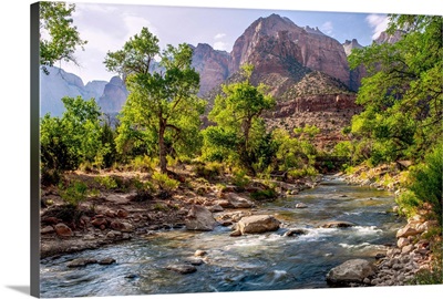 Pa'rus Trail Bridge and Virgin River, Zion National Park, Utah