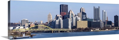 Pittsburgh City Skyline and Fort Pitt Bridge