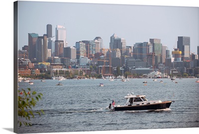 Seattle City Skyline From Lake Union, Washington