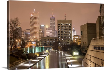 The Indianapolis Riverwalk at Night