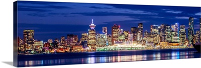 Vancouver at Night - Purple Panoramic