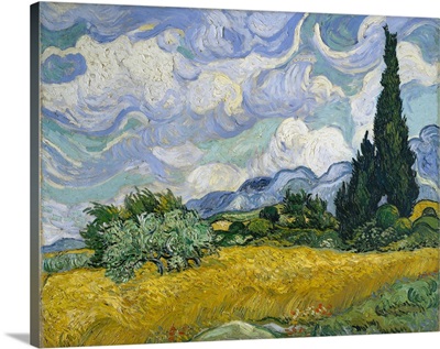 Wheat Field with Cypresses