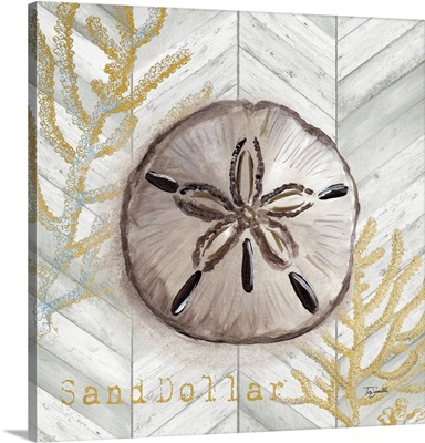 Gray Gold Chevron Sand Dollar