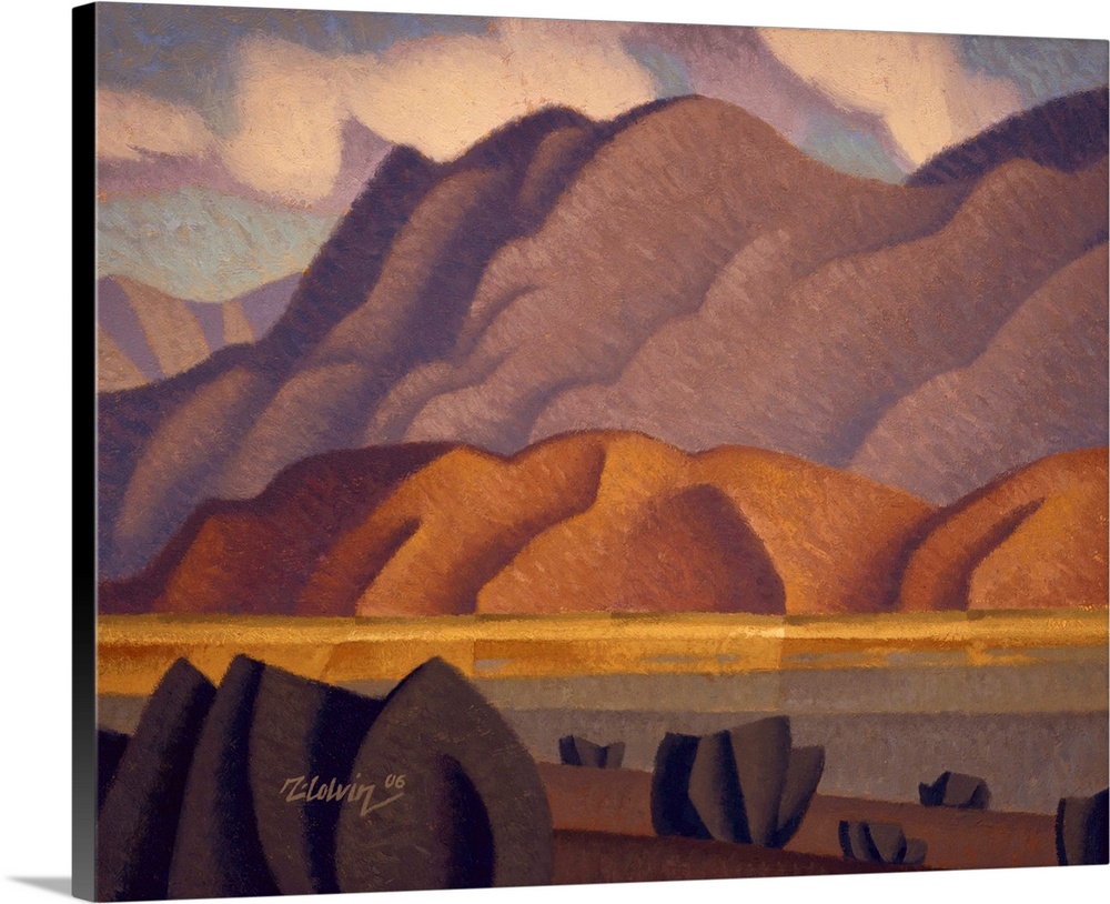 Contemporary landscape painting of the desert near Indio, California