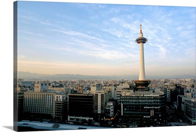 Kyoto tower and city skyline, Kyoto, Japan, Asia