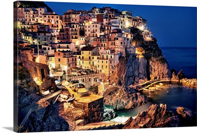 Manerola after dark, Cinque Terre, Italy