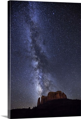 Milky Way over Cathedral Rocks in Sedona, Arizona