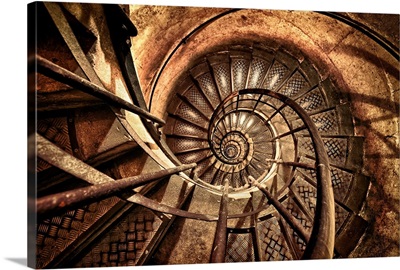 Old Spiral Stairwell in Paris, France