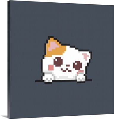 Cute Cat In Pixel Style