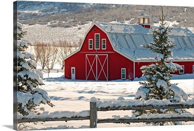 Red Barn with Snow