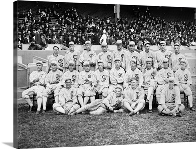 The 1919 Chicago White Sox at Comiskey Park in Chicago, Illinois