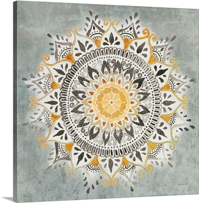 Mandala Delight I Yellow Grey