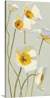 White on White Poppies Panel I