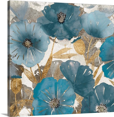 Blue and Gold Poppies I