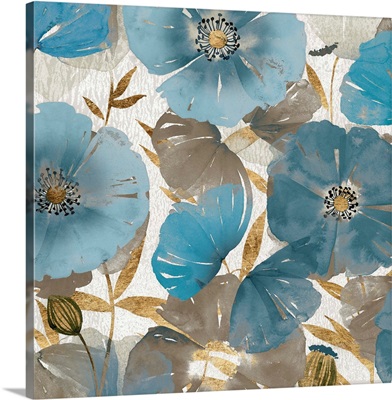 Blue and Gold Poppies II