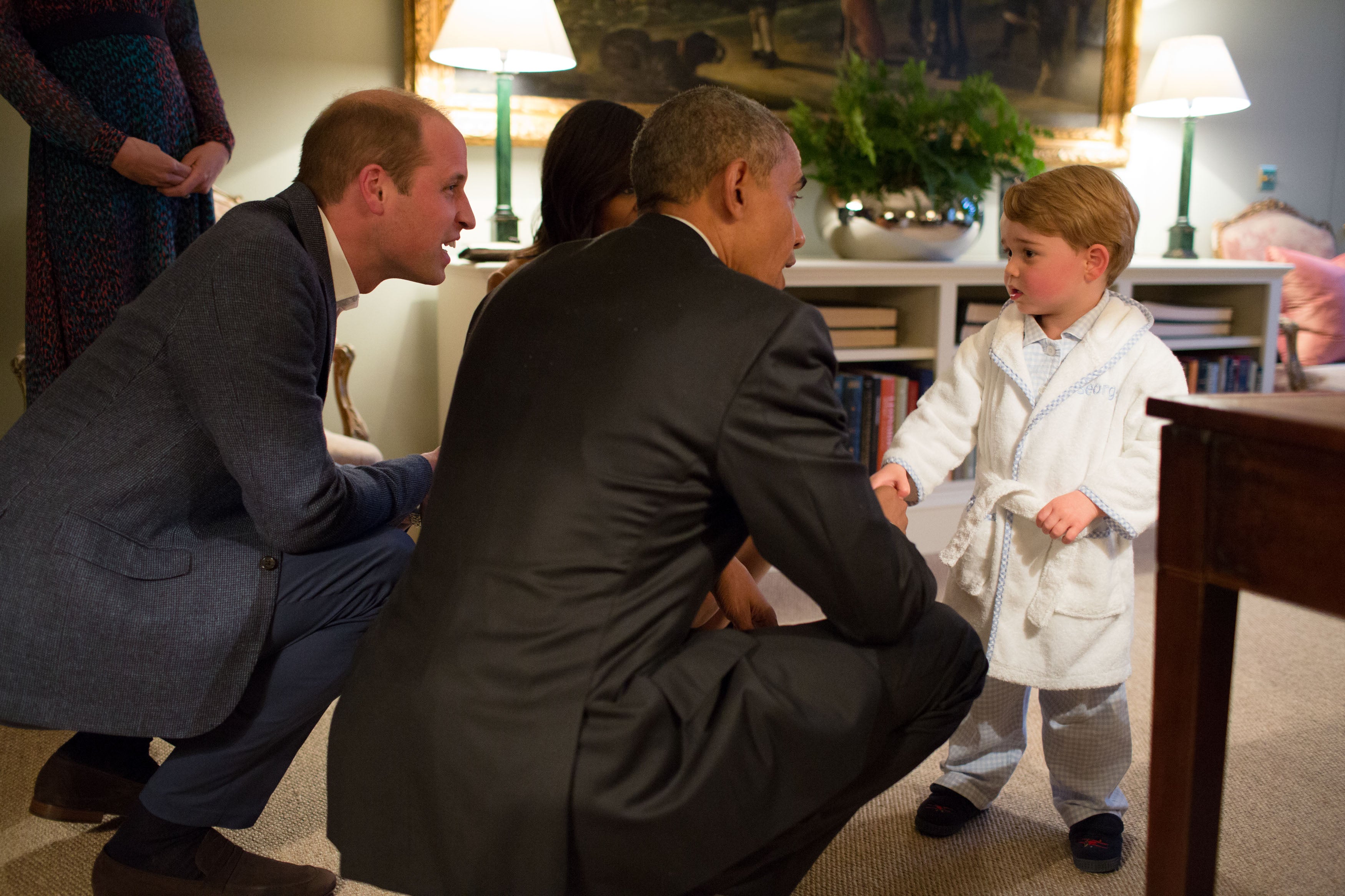 Prince George meets former president Barack Obama