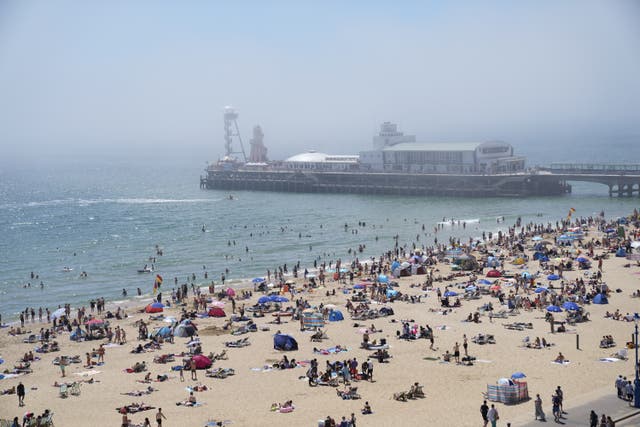 A heat haze above Bournemouth beach (Andrew Matthews/PA)