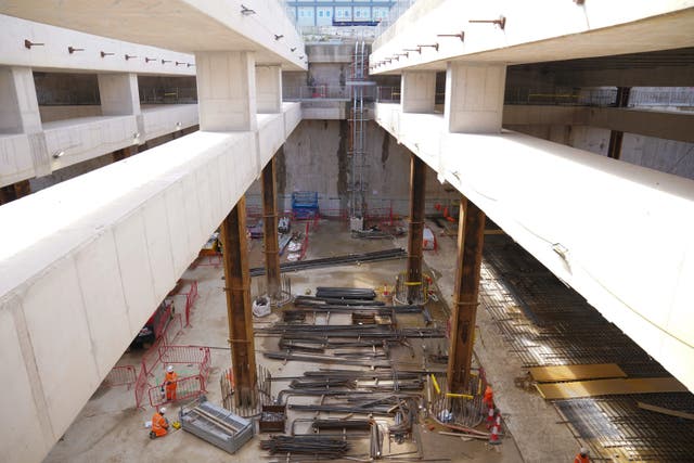 The HS2 site at Old Oak Common station in west London (Lucy North/PA)