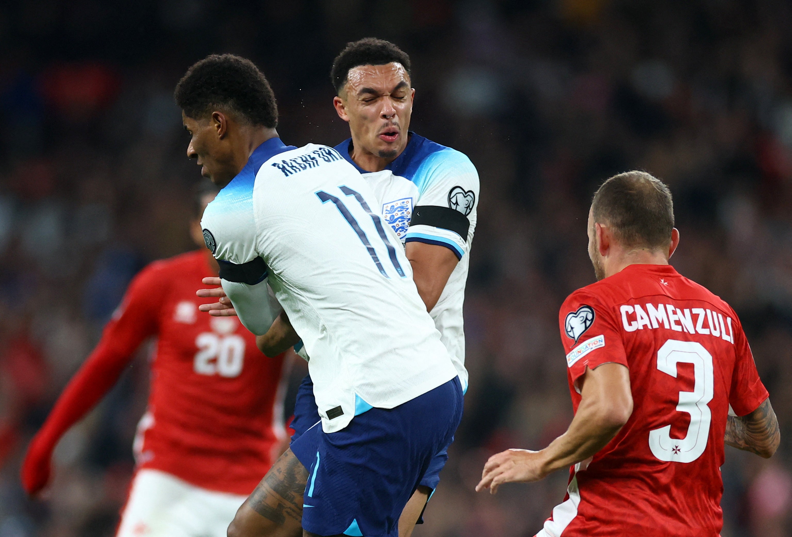 Alexander-Arnold crashes into Rashford