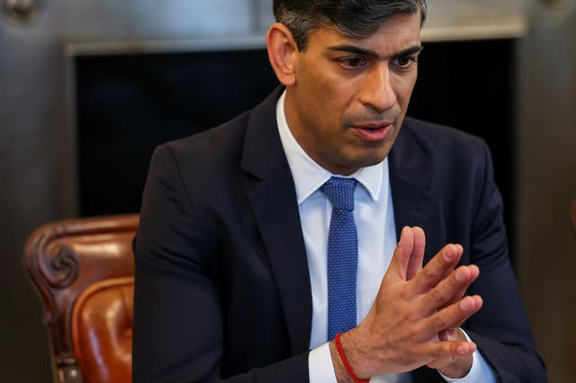 <p>Rishi Sunak during an Illegal Migration Operations Committee meeting at Downing Street </p>