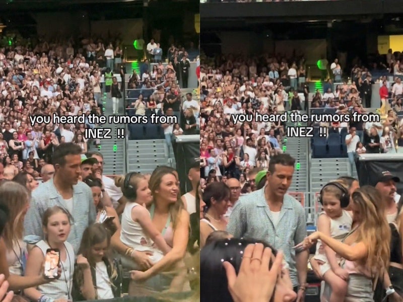 Ryan Reynolds and Blake Lively attend an Eras show with their children