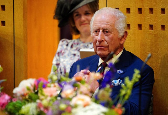 <p>Britain's King Charles III visits the Senedd, the Welsh Parliament, to commemorate its 25th anniversary, in Cardiff on July 11</p>