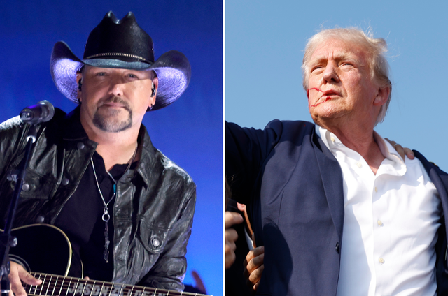 <p>Jason Aldean and Donald Trump</p>