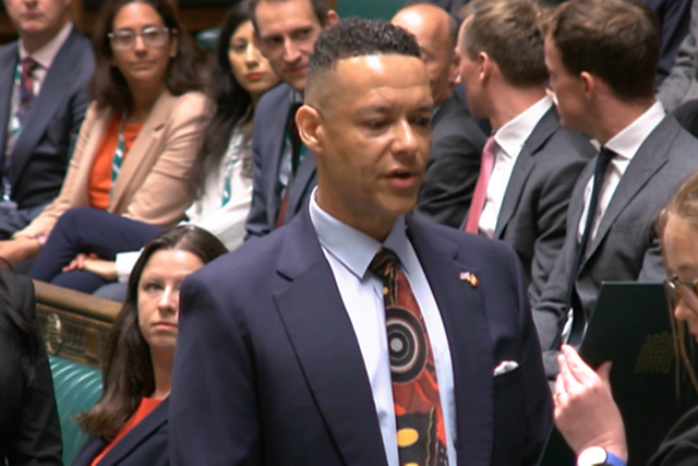 <p>Labour MP Clive Lewis makes his second attempt to swear in after the General Election (PA)</p>