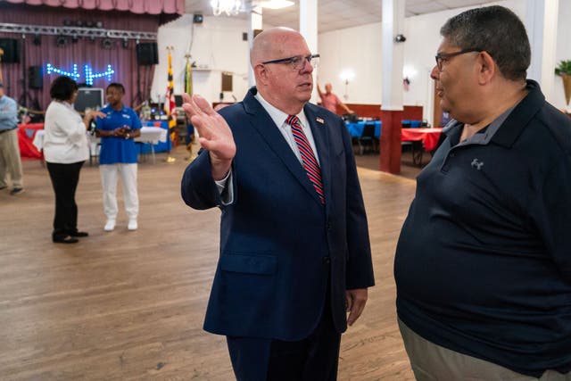 <p>Larry Hogan has said he won’t be voting for Trump even as he runs for Senate as a Republican. Now,  he has slammed Donald Trump for the former president’s stance on Ukraine </p>