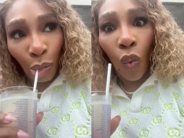 <p>Serena Williams tries her first Honey Deuce at the 2024 US Open</p>