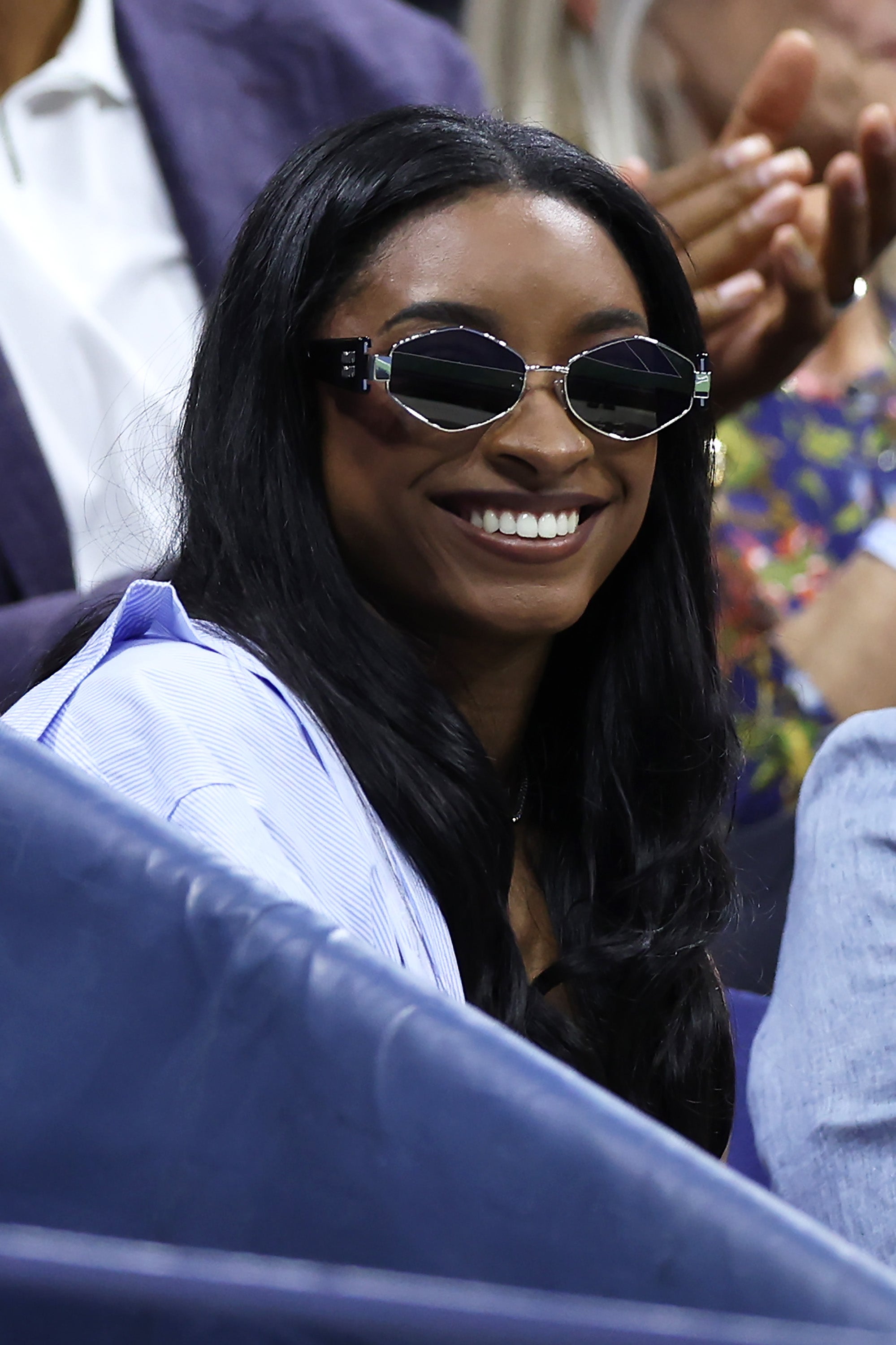 Simone Biles attends Day Ten of the 2024 US Open at USTA Billie Jean King National Tennis Center on September 4