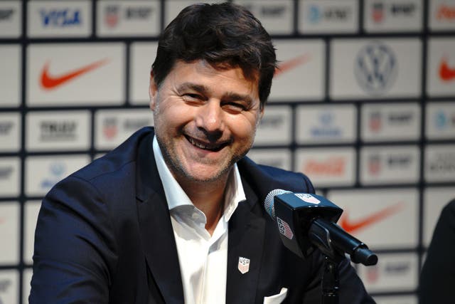 <p>Pochettino was unveiled on Friday </p>