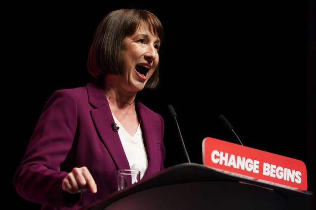 <p>Reeves delivers her speech at the Labour Party Conference in Liverpool</p>