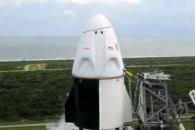 <p>A Crew-9 capsule sits atop a Falcon 9 rocket at Cape Canaveral Space Force Station in Florida on 28 September, 2024</p>