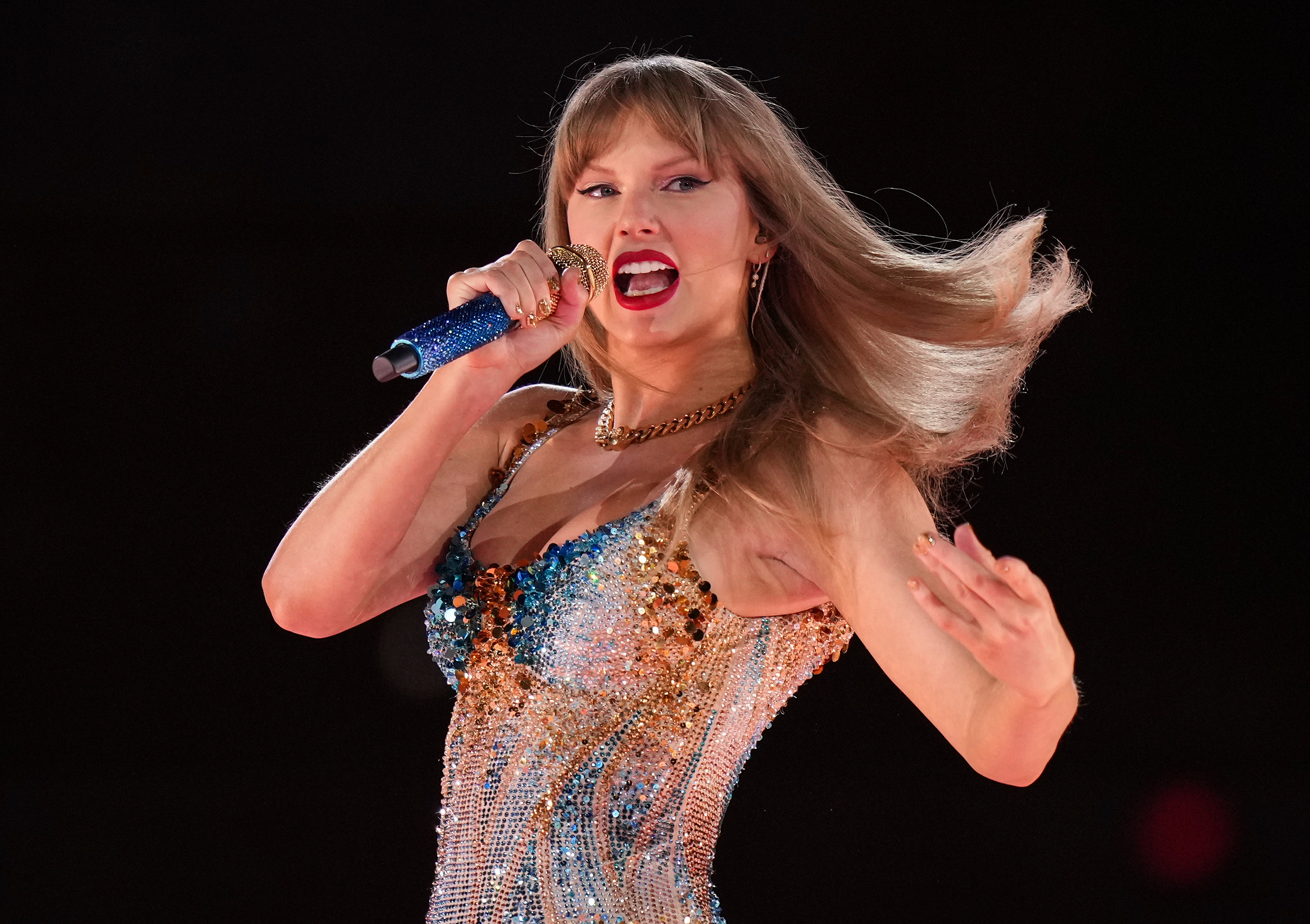 Swift performing during one of her final Eras shows in Vancouver, Canada, 6 December 2024