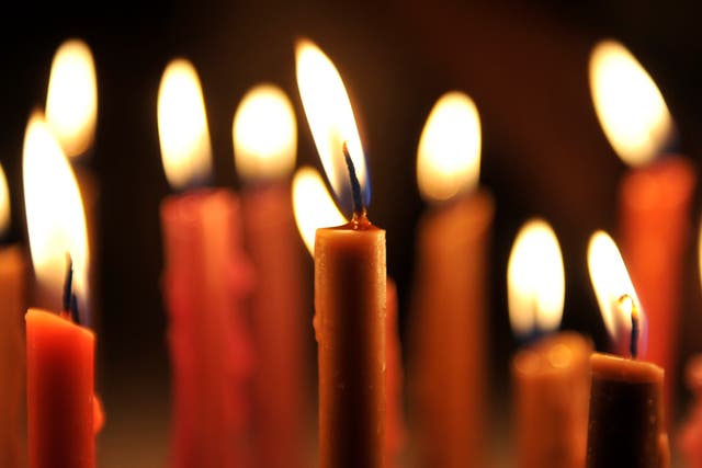 Candles are pictured during an Earth Hour campaign in Mumbai on 27 March 2010