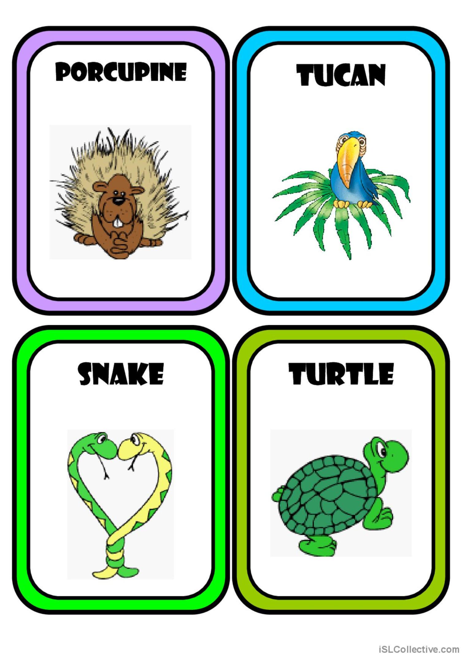 Animals Part 3 vocabulary flashcards…: English ESL worksheets pdf & doc