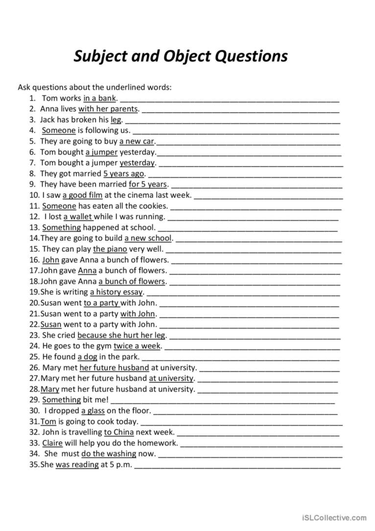 subject vs object questions