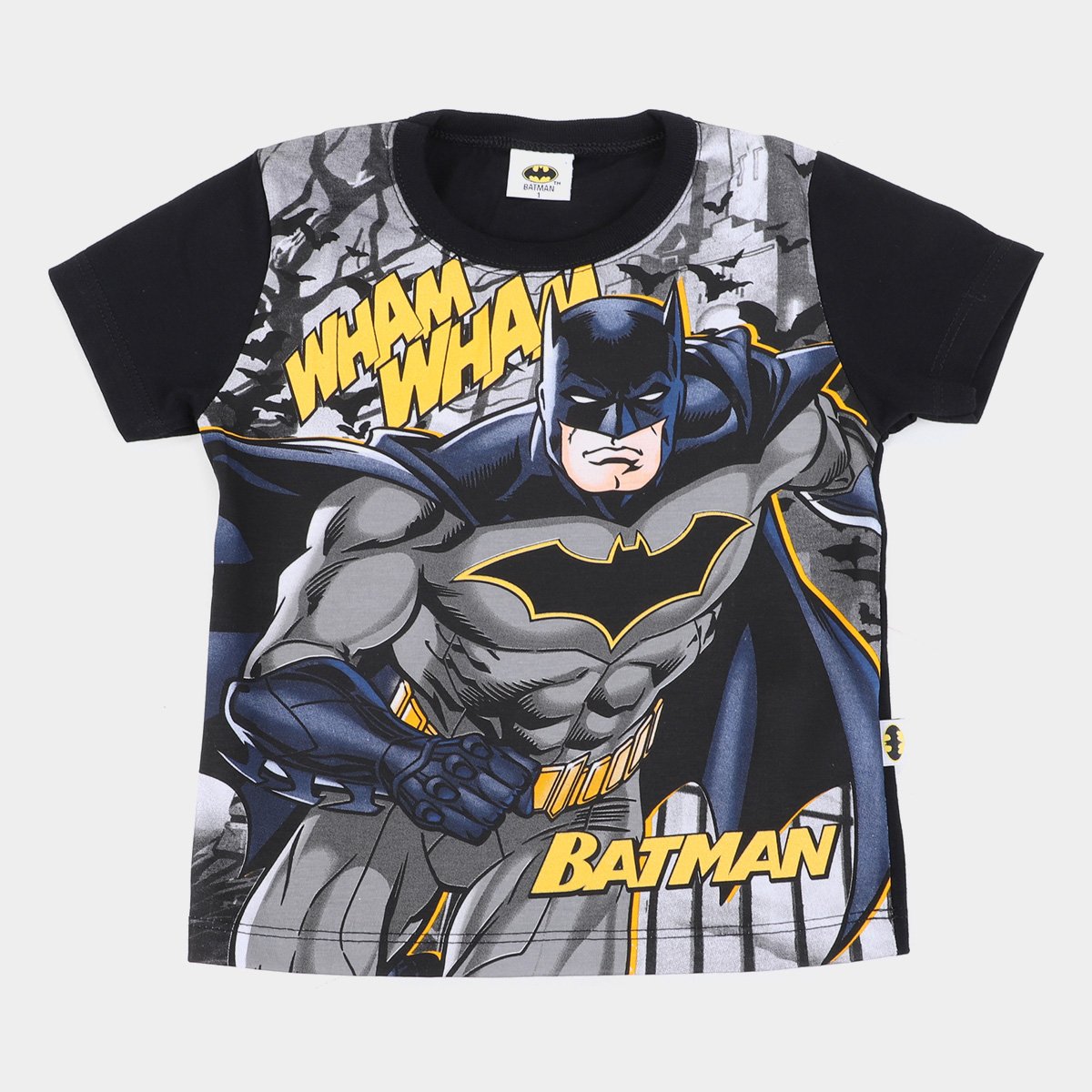 Camiseta Infantil Fakini Batman Masculina - Preto | Netshoes